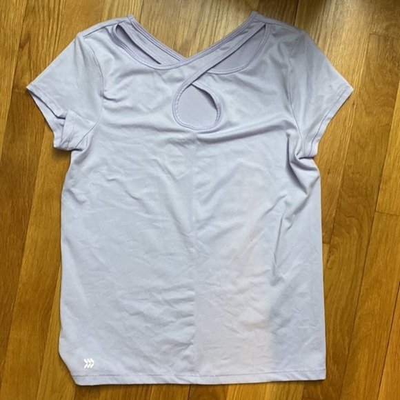 All in Motion Lilac Cross Open Back Shirt Size L (10/12) - Picture 3 of 4
